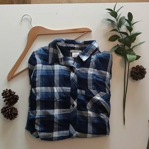 BLL NYC navy plaid shirt dress